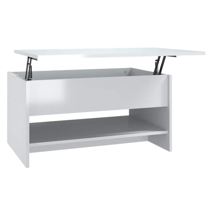 vidaXL Coffee Table High Gloss White 80x50x40 cm Engineered Wood
