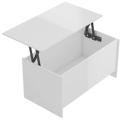 vidaXL Coffee Table High Gloss White 102x55,5x52,5 cm Engineered Wood