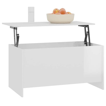 vidaXL Coffee Table High Gloss White 102x55,5x52,5 cm Engineered Wood