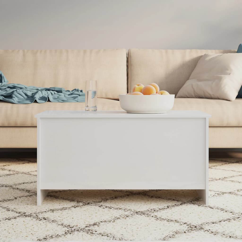 vidaXL Coffee Table High Gloss White 102x55,5x52,5 cm Engineered Wood