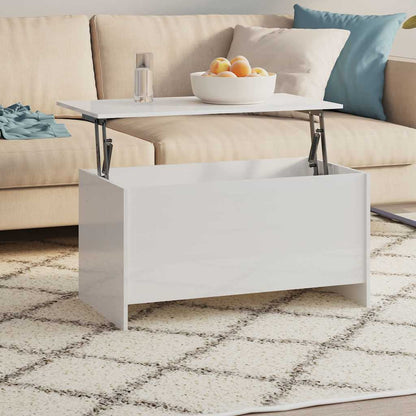 vidaXL Coffee Table High Gloss White 102x55,5x52,5 cm Engineered Wood