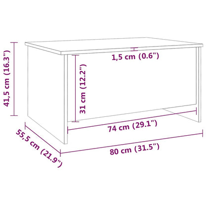 vidaXL Coffee Table White 80x55,5x41,5 cm Engineered Wood