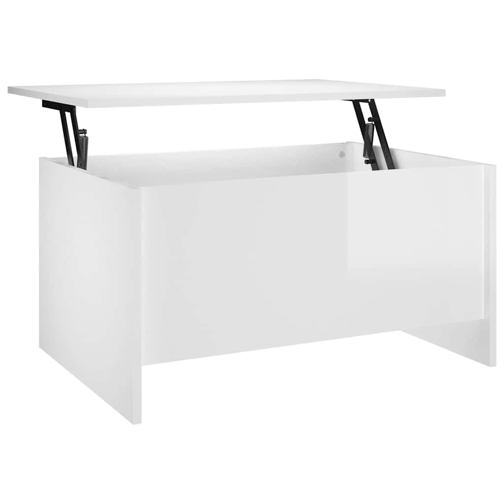 vidaXL Coffee Table High Gloss White 80x55,5x41,5 cm Engineered Wood