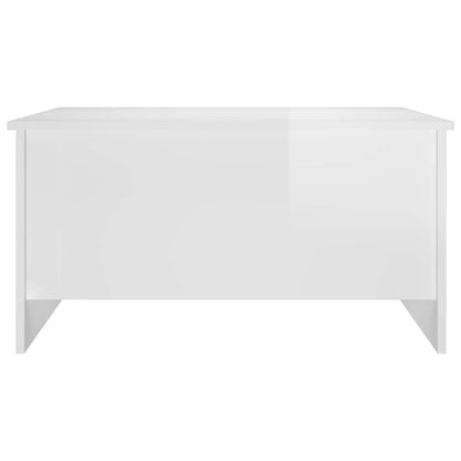 vidaXL Coffee Table High Gloss White 80x55,5x41,5 cm Engineered Wood