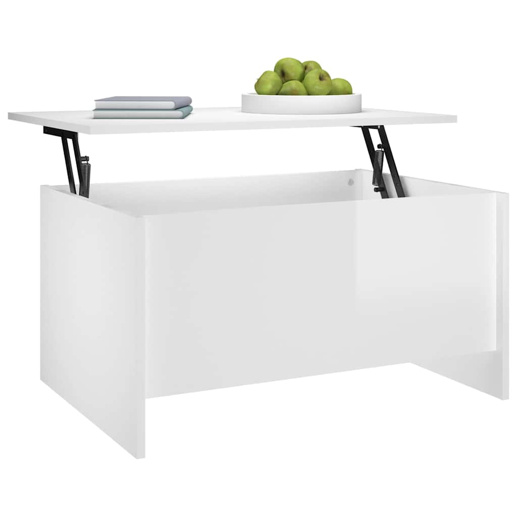 vidaXL Coffee Table High Gloss White 80x55,5x41,5 cm Engineered Wood
