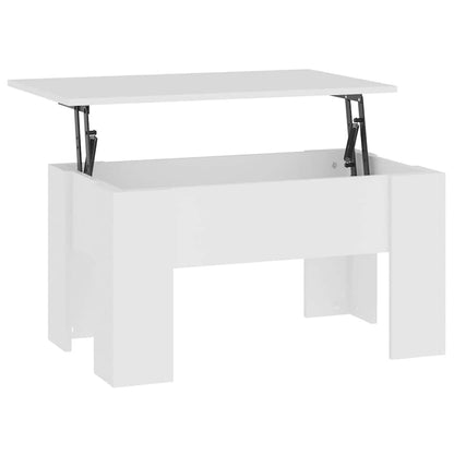 809692 vidaXL Coffee Table White 79x49x41 cm Engineered Wood