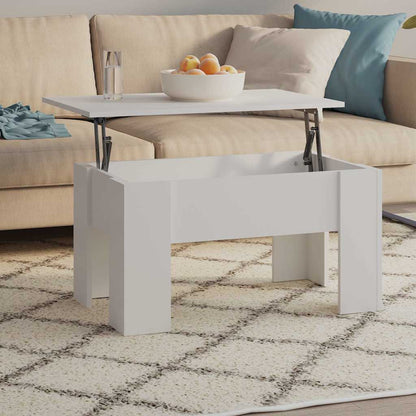 809692 vidaXL Coffee Table White 79x49x41 cm Engineered Wood
