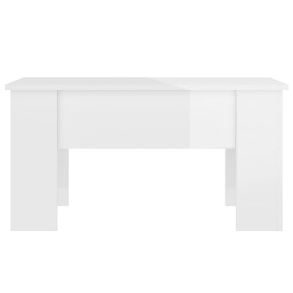 vidaXL Coffee Table High Gloss White 79x49x41 cm Engineered Wood