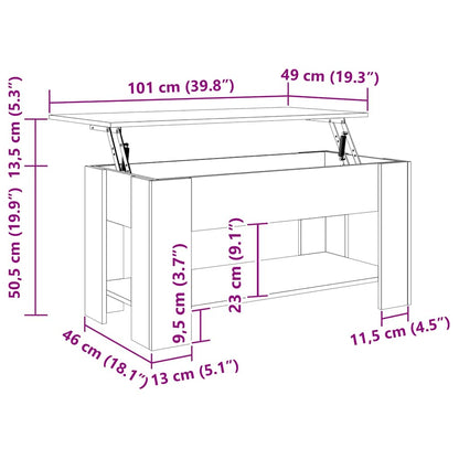 vidaXL Coffee Table Concrete Grey 101x49x52 cm Engineered Wood