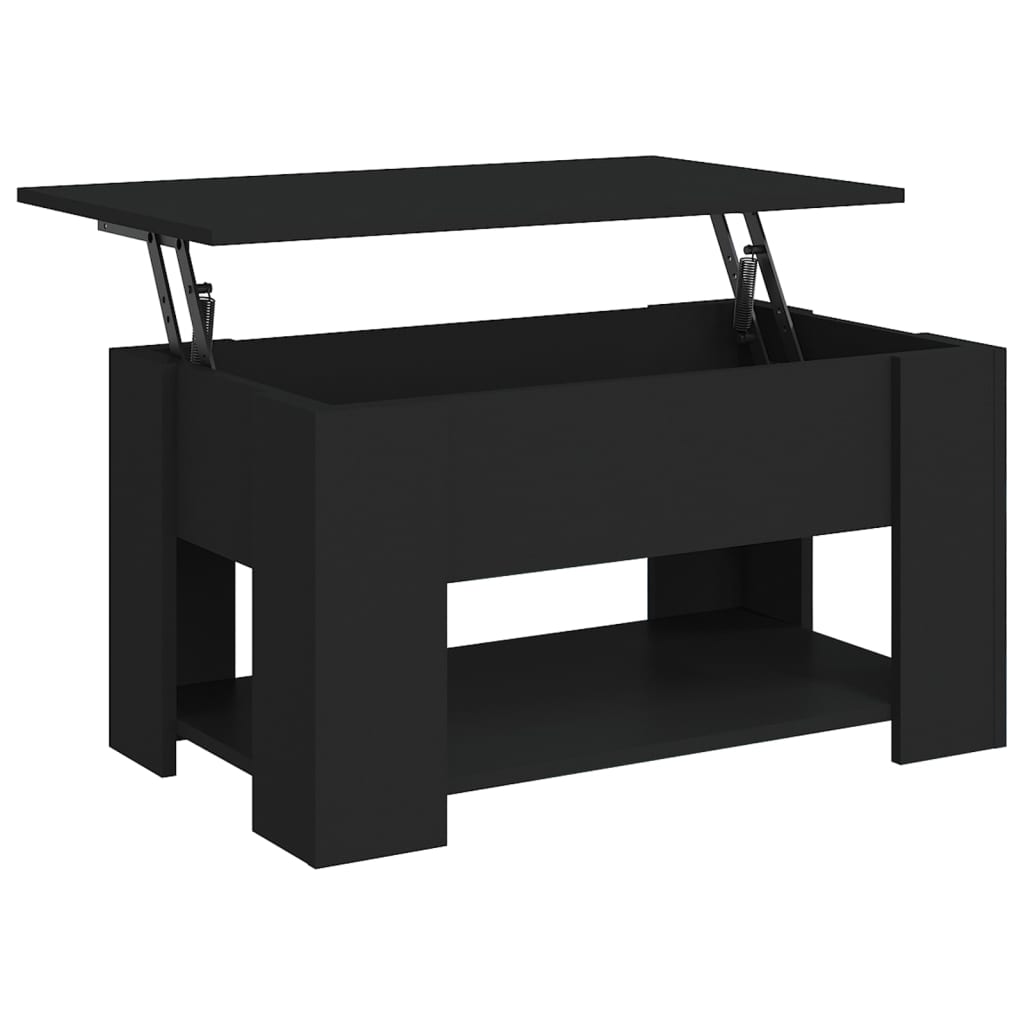 vidaXL Coffee Table Black 79x49x41 cm Engineered Wood