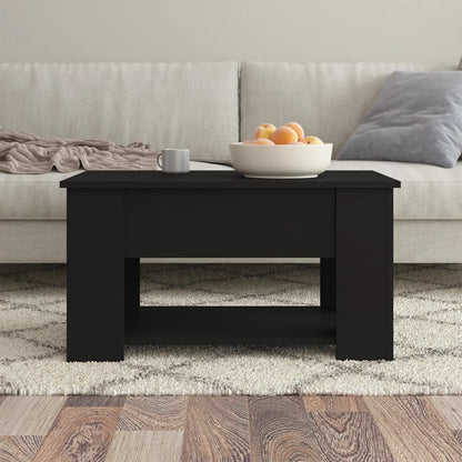 vidaXL Coffee Table Black 79x49x41 cm Engineered Wood
