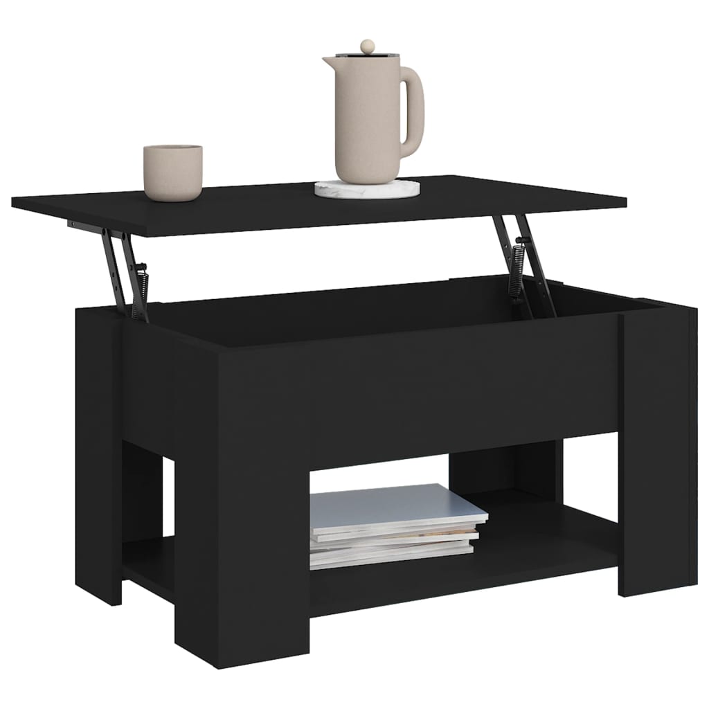 vidaXL Coffee Table Black 79x49x41 cm Engineered Wood