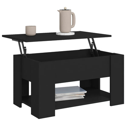 vidaXL Coffee Table Black 79x49x41 cm Engineered Wood