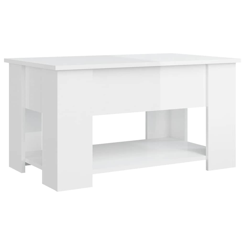 vidaXL Coffee Table High Gloss White 79x49x41 cm Engineered Wood