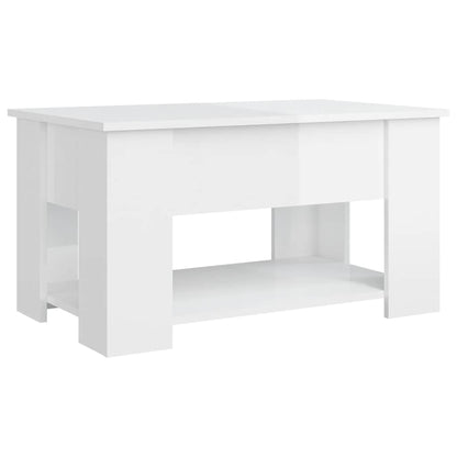 vidaXL Coffee Table High Gloss White 79x49x41 cm Engineered Wood