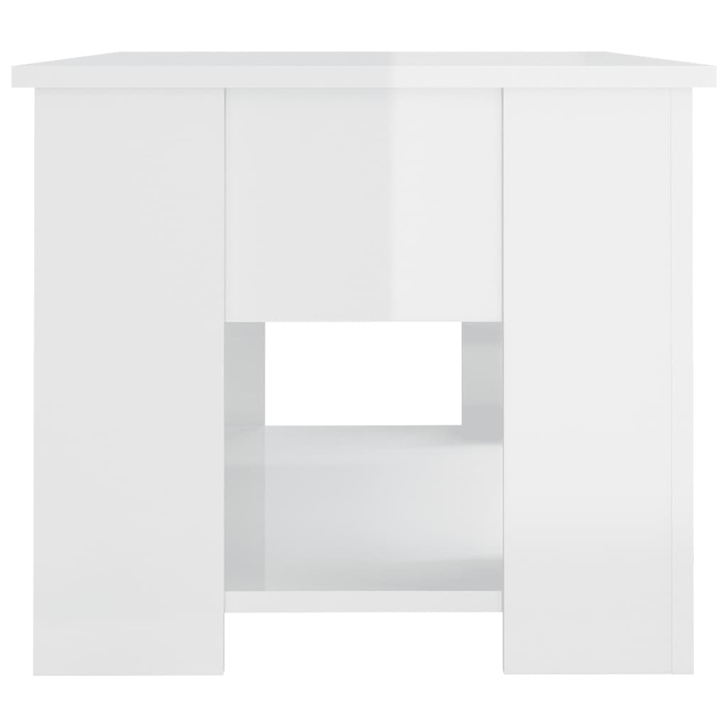 vidaXL Coffee Table High Gloss White 79x49x41 cm Engineered Wood