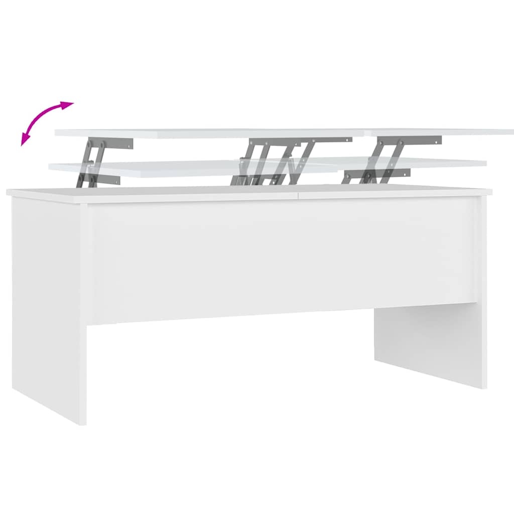 vidaXL Coffee Table White 102x50.5x46.5 cm Engineered Wood