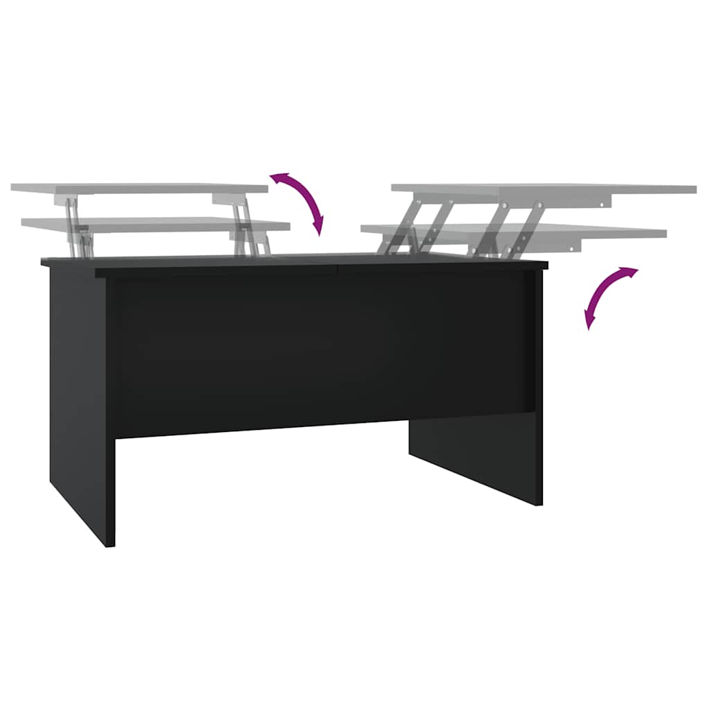 vidaXL Coffee Table Black 80x50x42.5 cm Engineered Wood