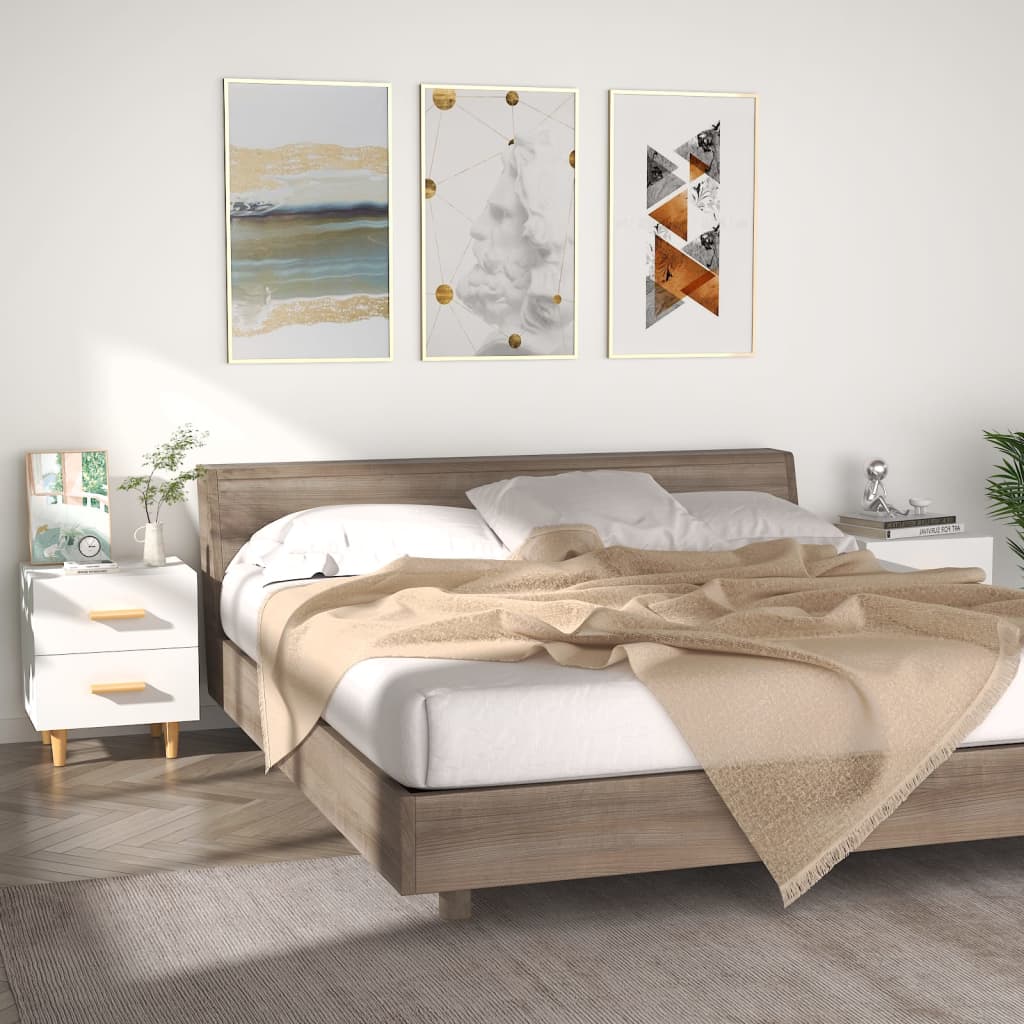 vidaXL Bed Cabinets 2 pcs White 40x35x47.5 cm