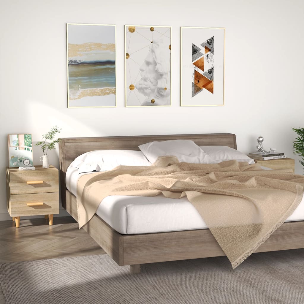 vidaXL Bed Cabinets 2 pcs Sonoma Oak 40x35x47.5 cm