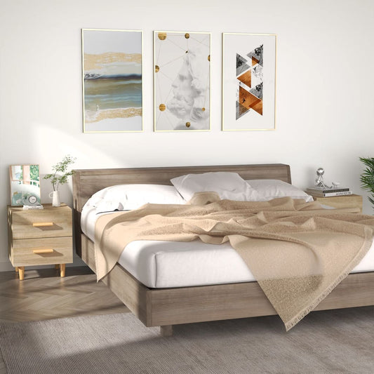 vidaXL Bed Cabinets 2 pcs Sonoma Oak 40x35x47.5 cm