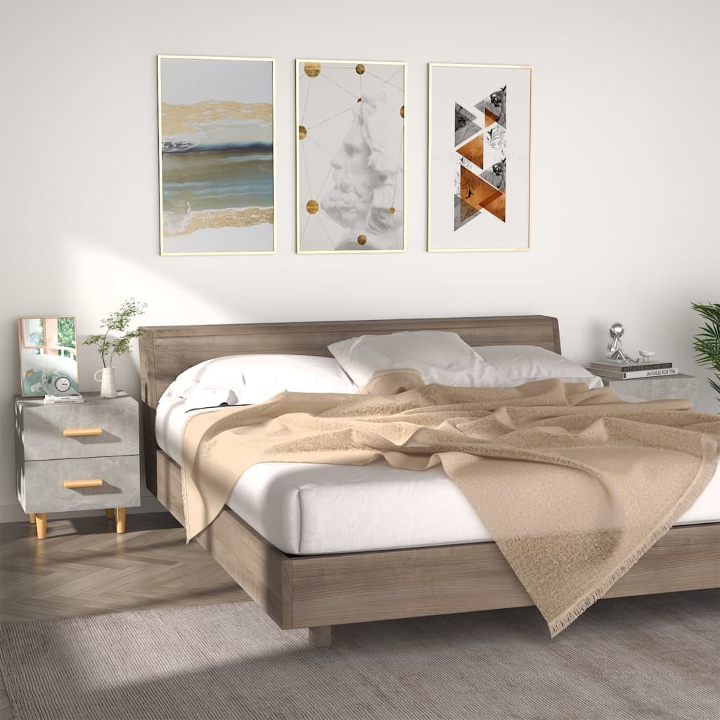 vidaXL Bed Cabinets 2 pcs Concrete Grey 40x35x47.5 cm