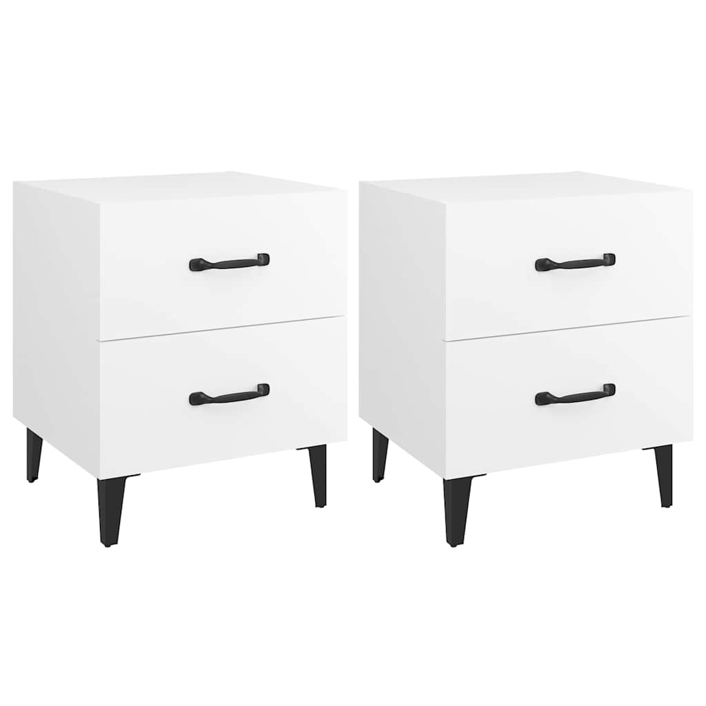 vidaXL Bedside Cabinets 2pcs White 40x35x47,5 cm