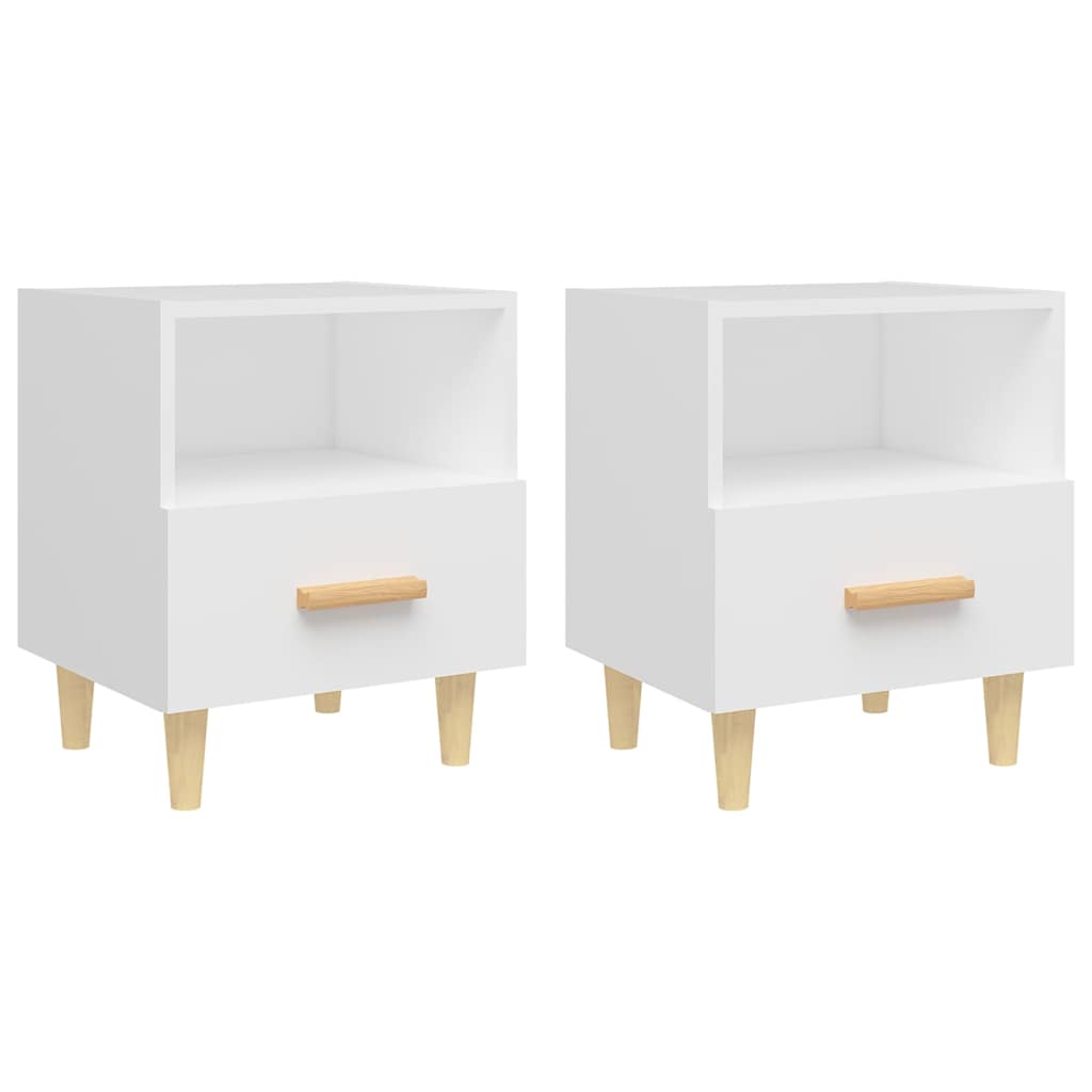 vidaXL Bedside Cabinets 2 pcs White 40x35x47 cm