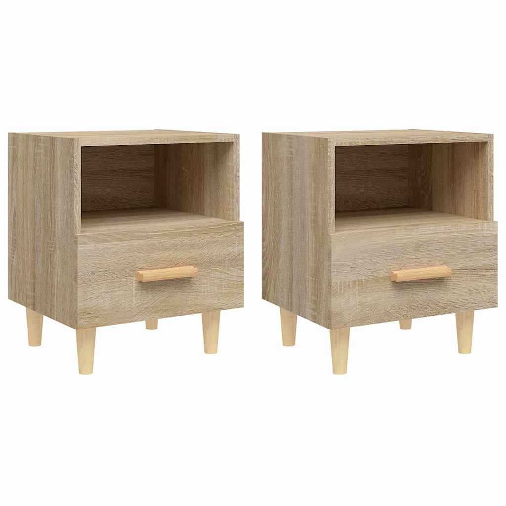 vidaXL Bedside Cabinets 2 pcs Sonoma Oak 40x35x47 cm