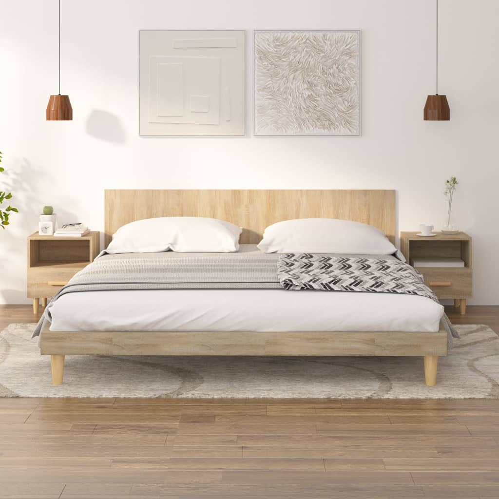 vidaXL Bedside Cabinets 2 pcs Sonoma Oak 40x35x47 cm
