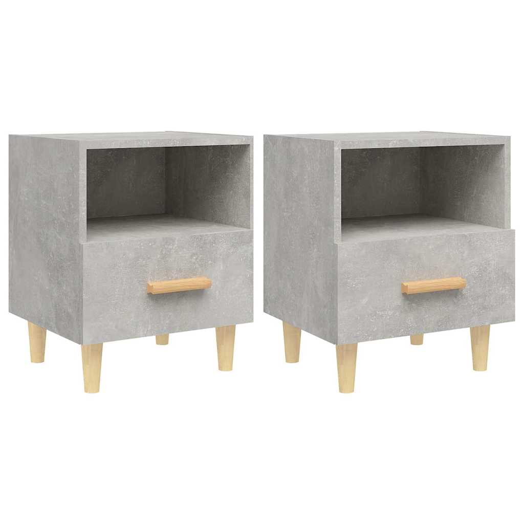 vidaXL Bedside Cabinets 2 pcs Concrete Grey 40x35x47 cm