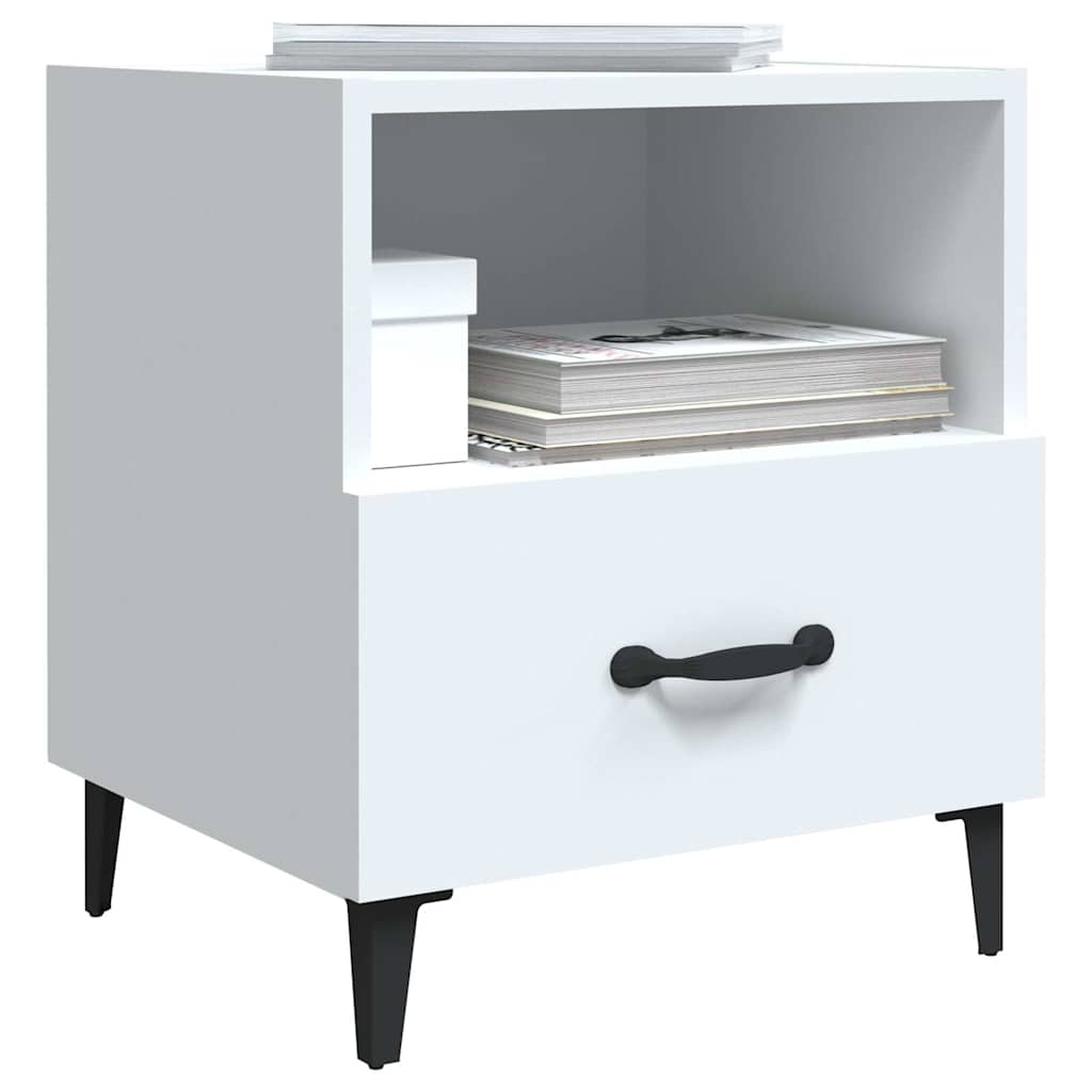 vidaXL Bedside Cabinet White Engineered Wood
