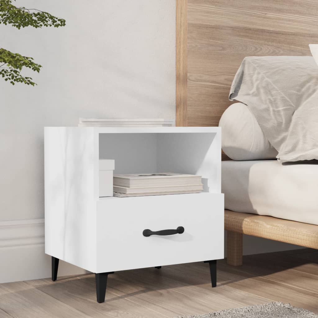 vidaXL Bedside Cabinet White Engineered Wood
