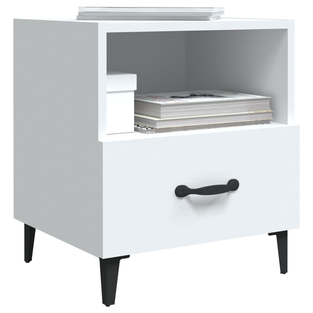 vidaXL Bedside Cabinets 2 pcs White Engineered Wood