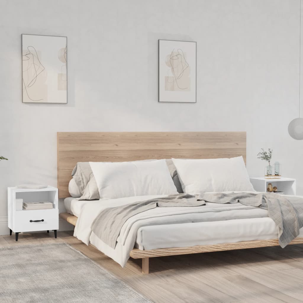 vidaXL Bedside Cabinets 2 pcs White Engineered Wood