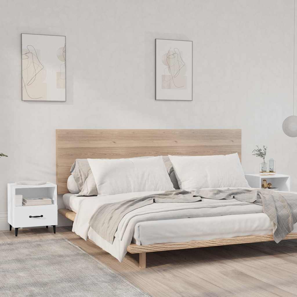 vidaXL Bedside Cabinets 2 pcs White Engineered Wood
