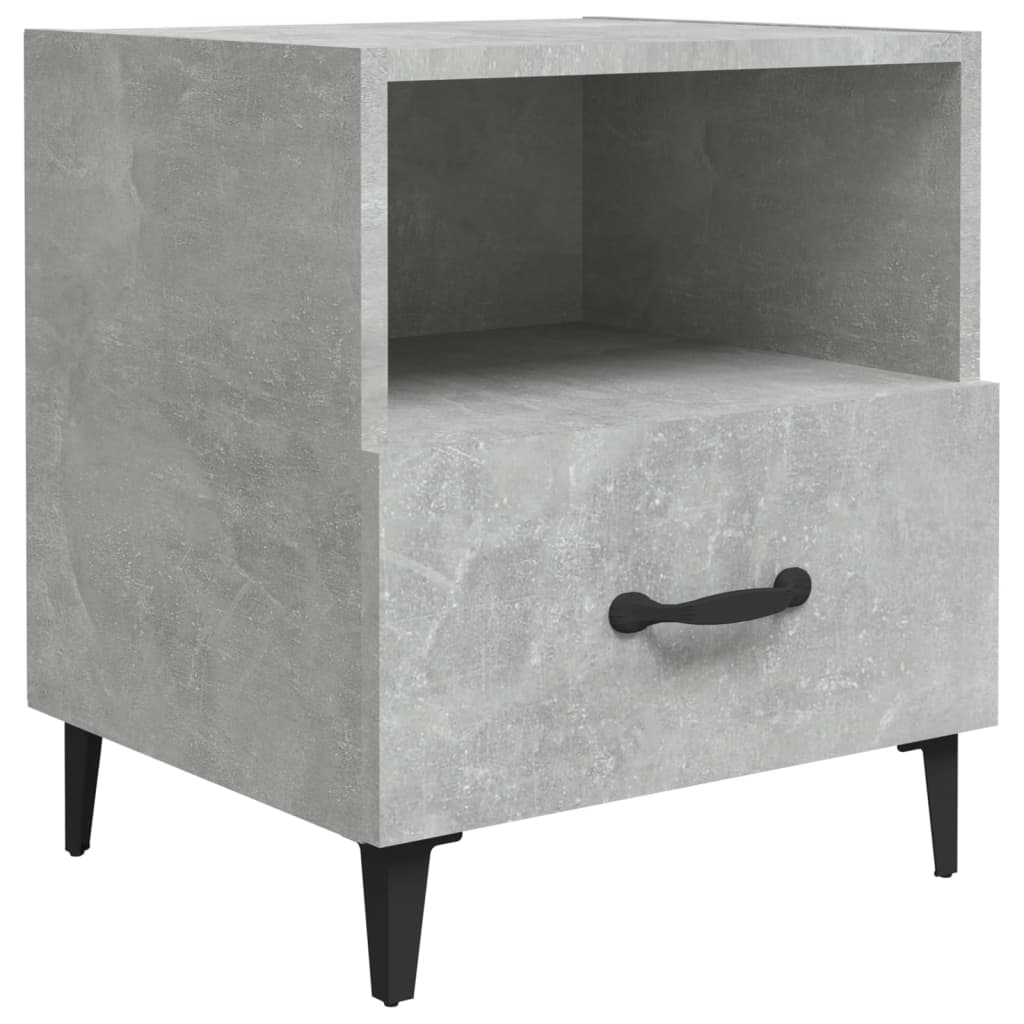 vidaXL Bedside Cabinet Concrete Grey Engineered Wood