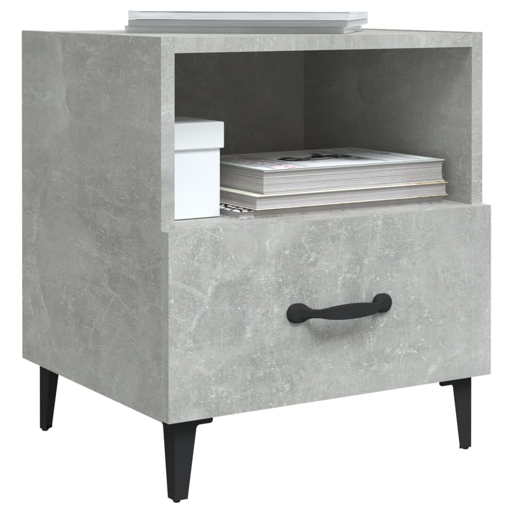 vidaXL Bedside Cabinet Concrete Grey Engineered Wood