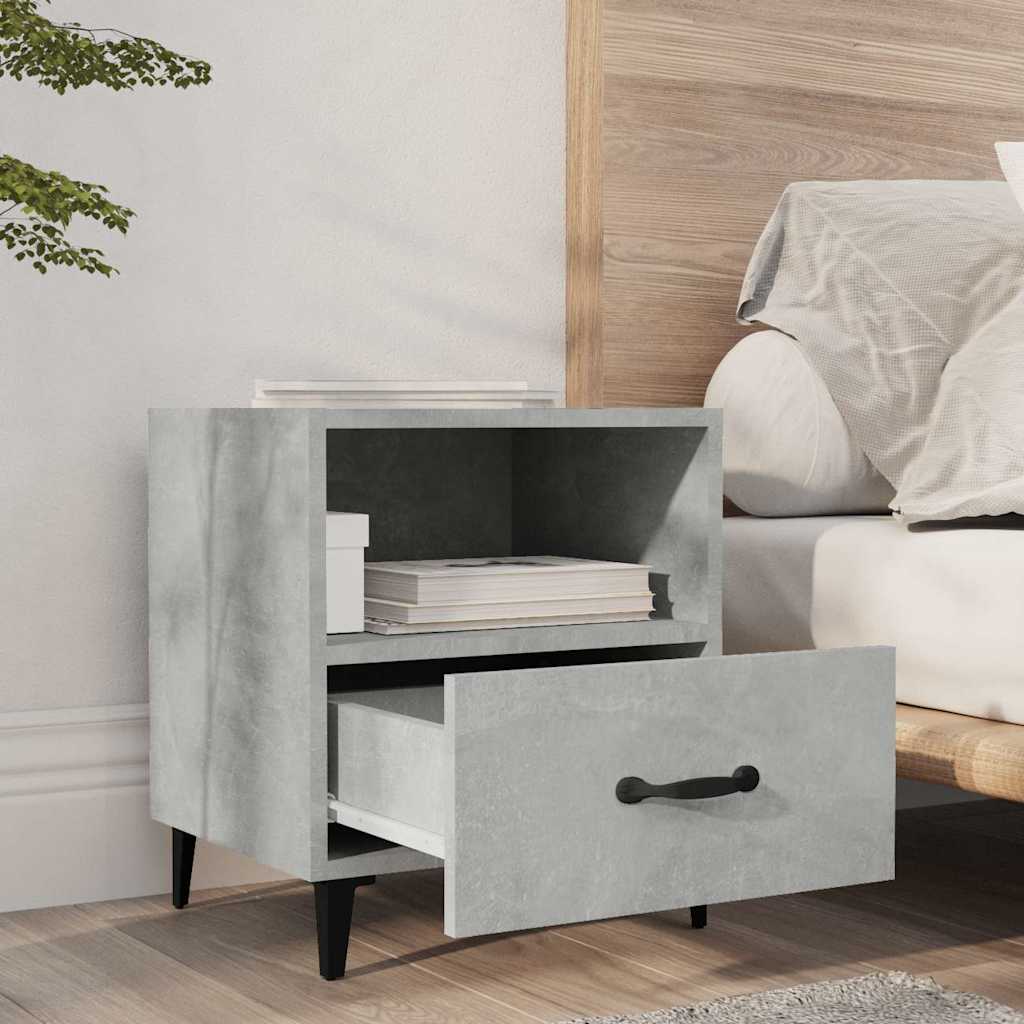 vidaXL Bedside Cabinet Concrete Grey Engineered Wood