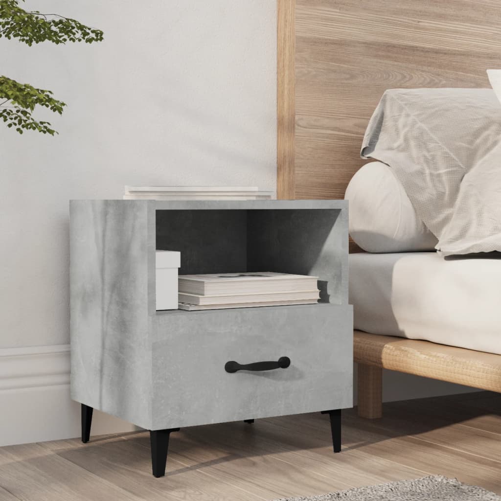 vidaXL Bedside Cabinet Concrete Grey Engineered Wood