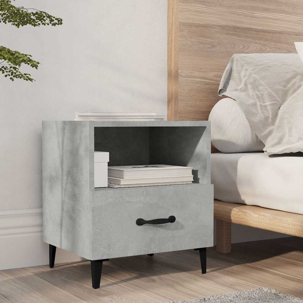 vidaXL Bedside Cabinet Concrete Grey Engineered Wood