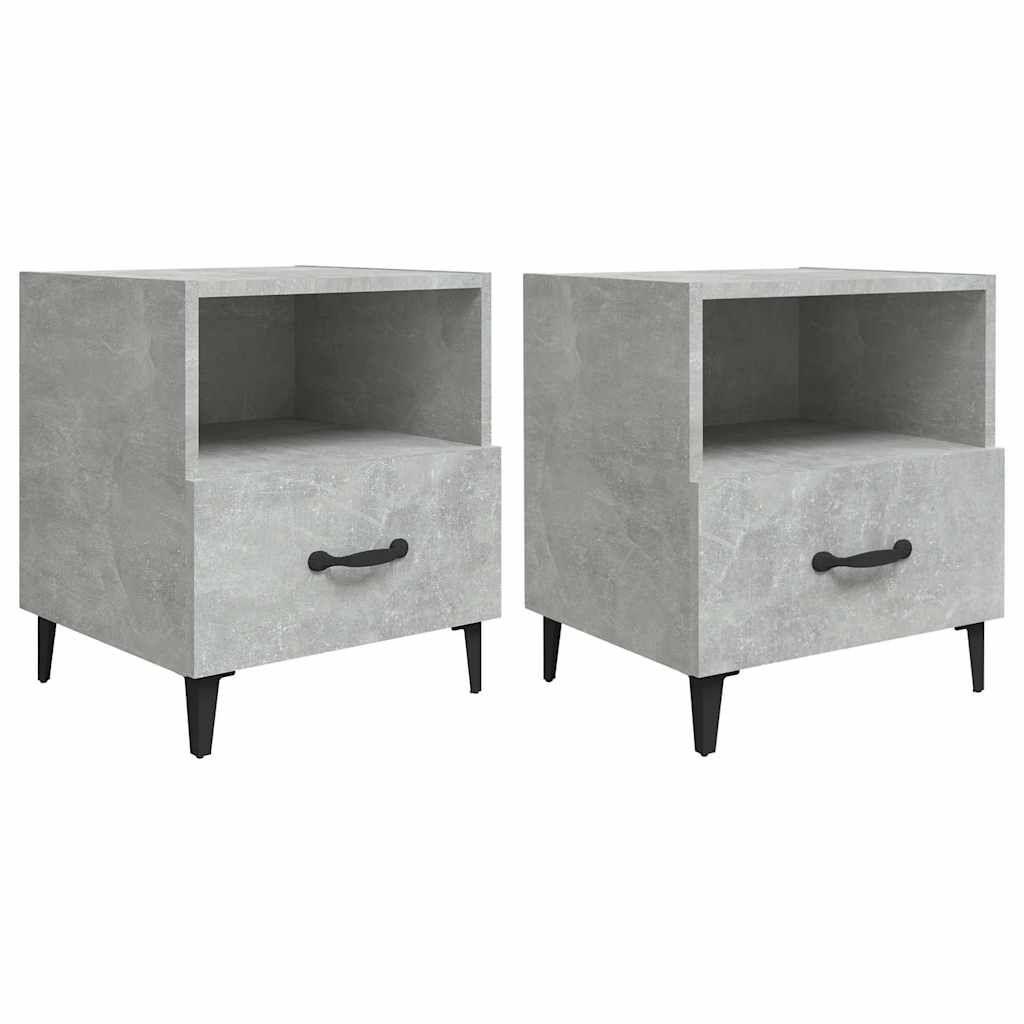 vidaXL Bedside Cabinets 2 pcs Concrete Grey Engineered Wood
