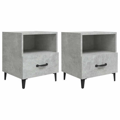 vidaXL Bedside Cabinets 2 pcs Concrete Grey Engineered Wood