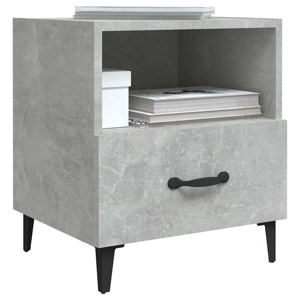vidaXL Bedside Cabinets 2 pcs Concrete Grey Engineered Wood