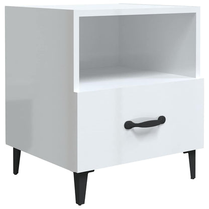 vidaXL Bedside Cabinets 2 pcs High Gloss White Engineered Wood