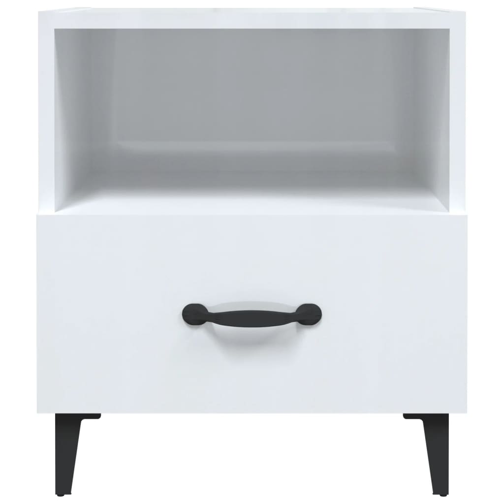 vidaXL Bedside Cabinets 2 pcs High Gloss White Engineered Wood