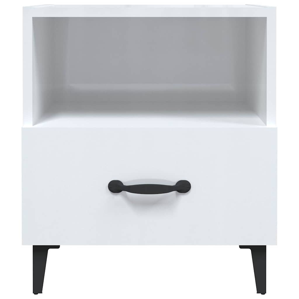 vidaXL Bedside Cabinets 2 pcs High Gloss White Engineered Wood