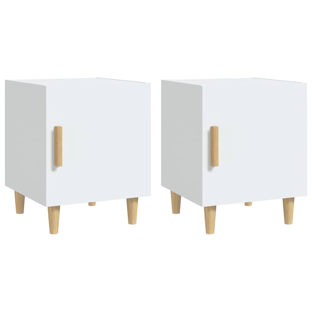 vidaXL Bedside Cabinets 2 pcs White Engineered Wood
