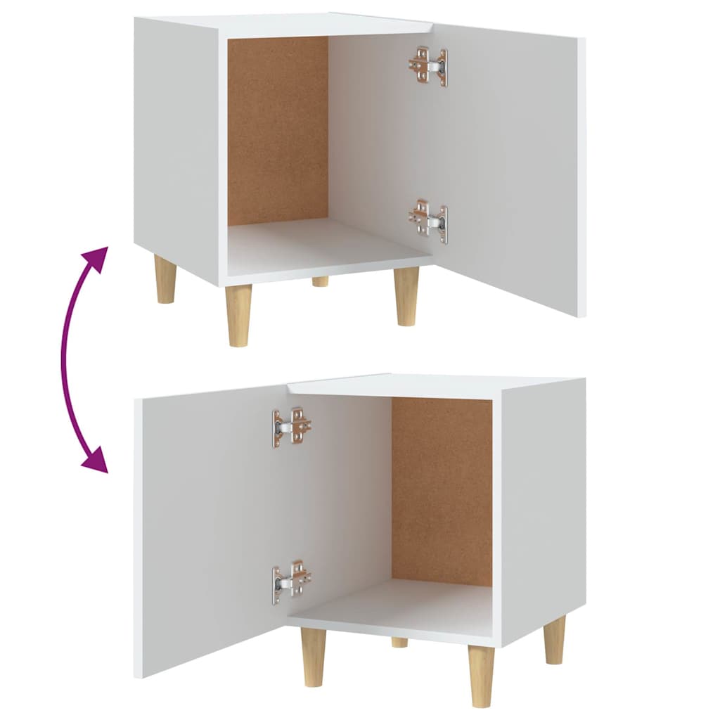 vidaXL Bedside Cabinets 2 pcs White Engineered Wood