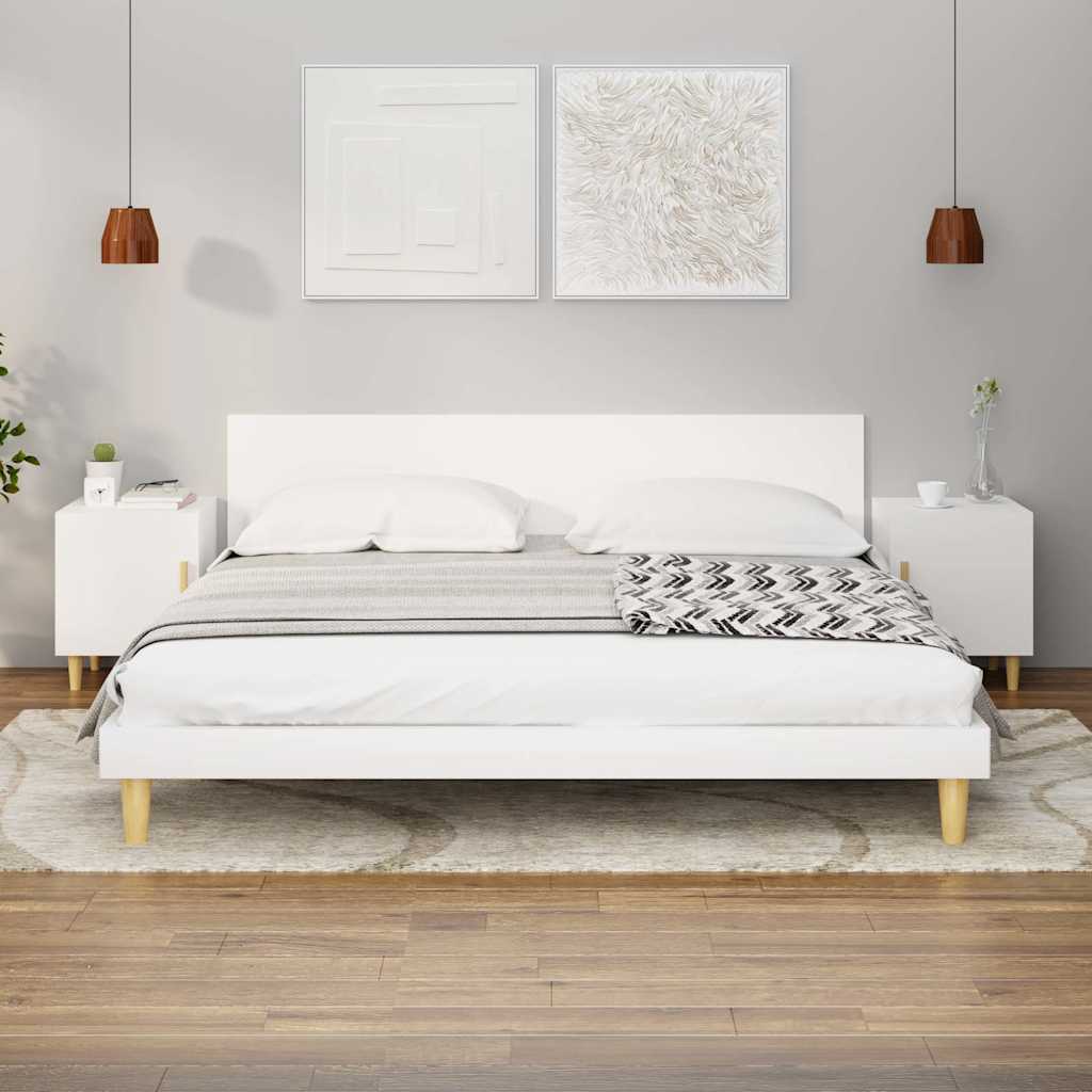 vidaXL Bedside Cabinets 2 pcs White Engineered Wood